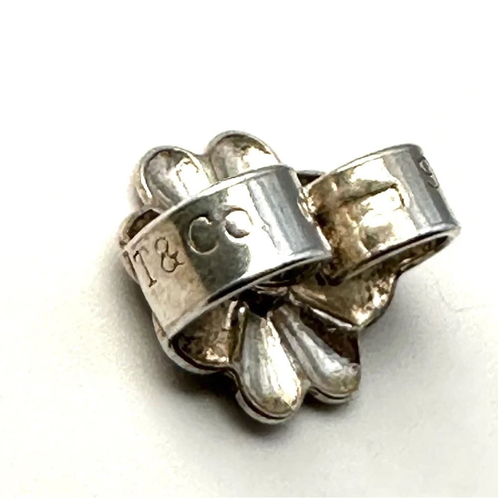 Tiffany & Co Sterling Silver Flower Celtic Weave Knot Stud Earrings - Picture 6 of 7